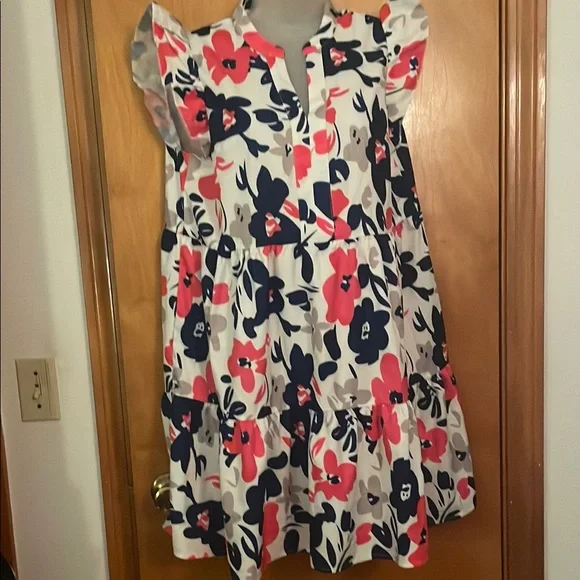 SHEIN | Dresses | Shein Red And Black Floral Print Vneck Dress | Poshmark